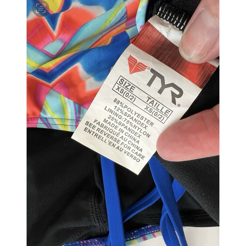 TYR Sport Women's Swim Tankini XS (0/2) NEW!! Ediza Lake Double Strap Multi - Picture 3 of 8